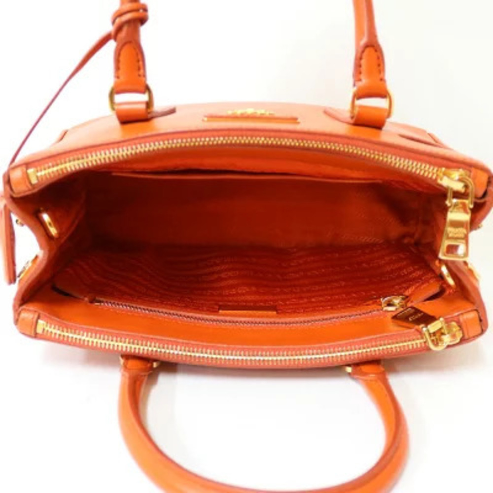 Prada Galleria handbag orange Saffiano Lux leather - Picture 7 of 8